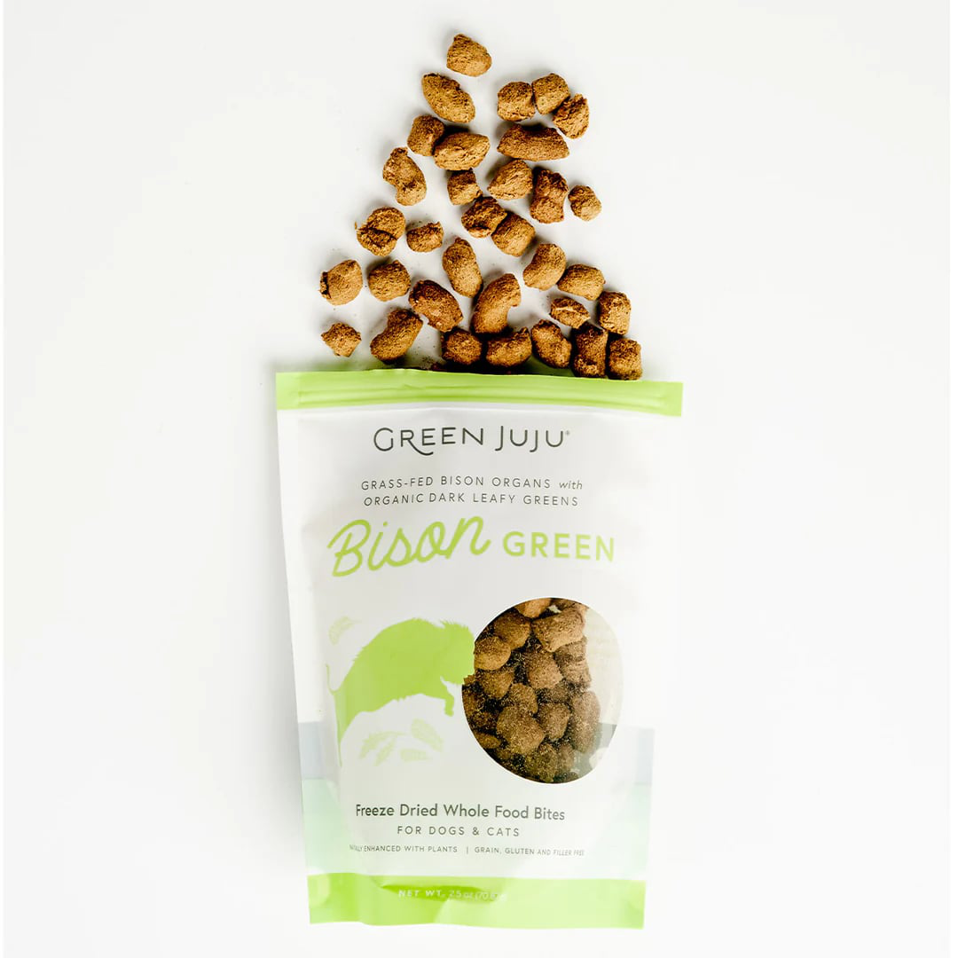 Green Juju Bison Green | Freeze-Dried Treats Whole Food Toppers For Dogs and Cats | Premium Pet Treats