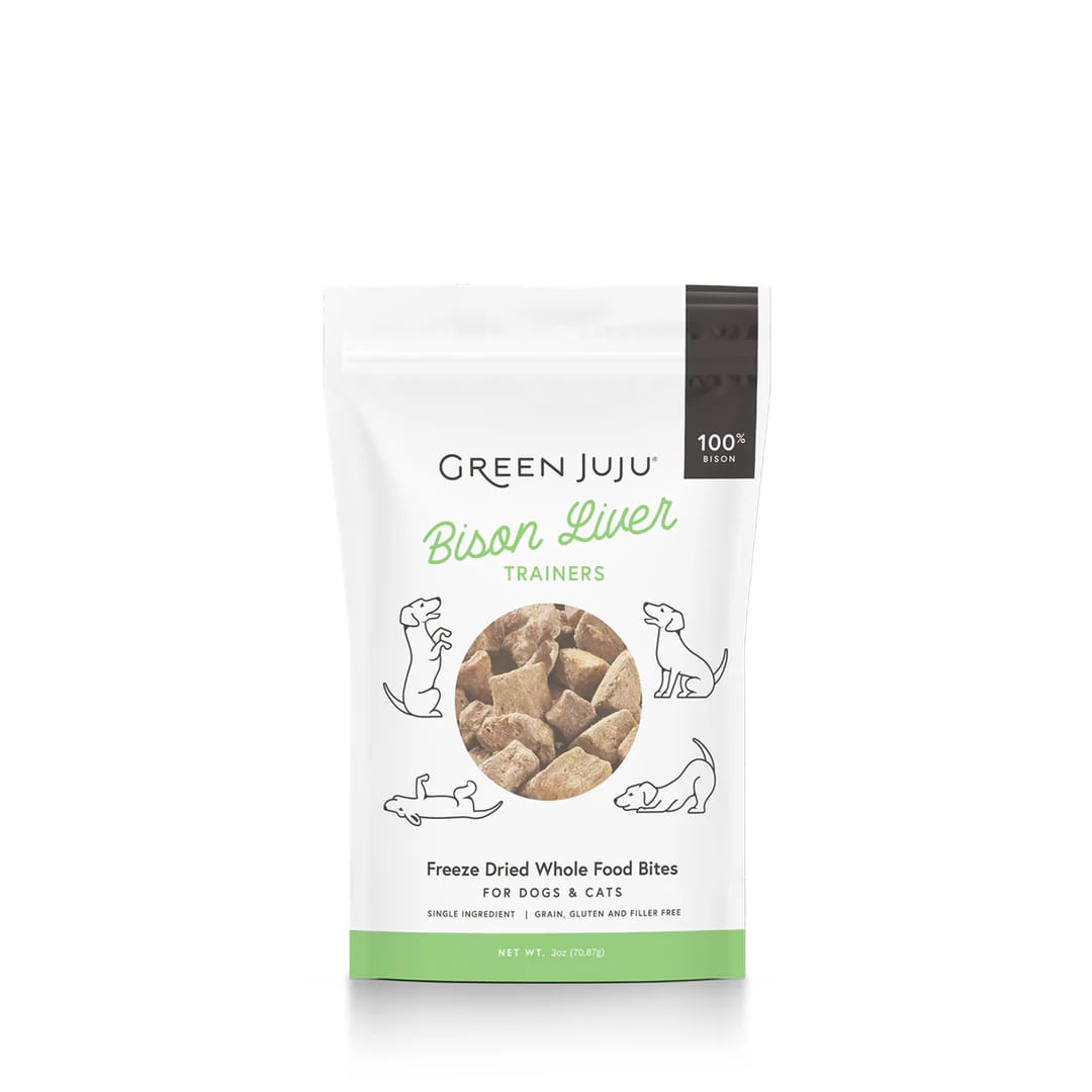 Green Juju Bison Liver Trainers | Freeze-Dried Treats Whole Food Toppers For Dogs and Cats | Premium Pet Treats