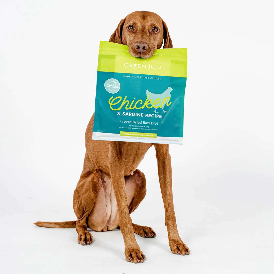 Green Juju Chicken and Sardine (14oz) Freeze Dried Raw Omega 3 Limited Ingredient Diet for Dogs and Cats