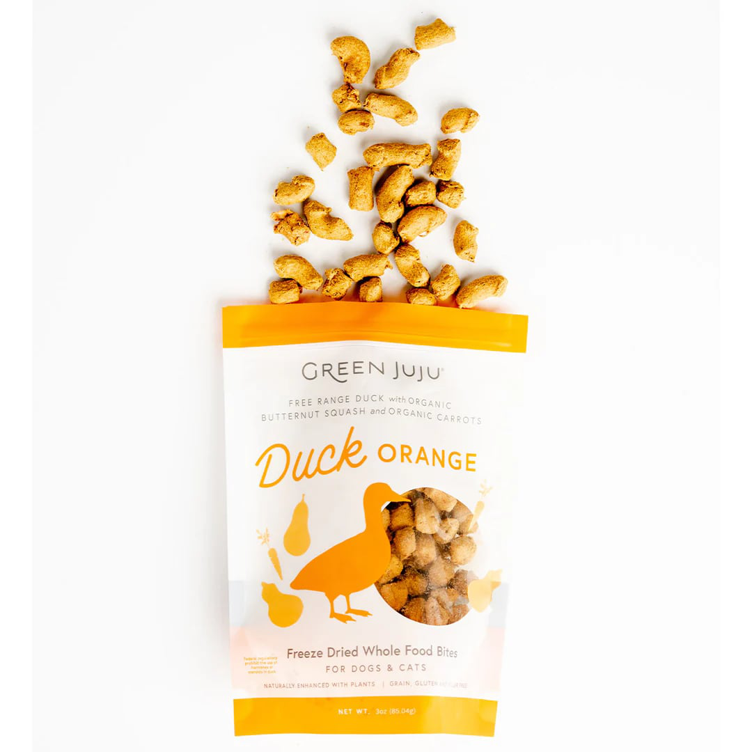 Green Juju Duck Orange | Freeze-Dried Treats Whole Food Toppers For Dogs and Cats | Premium Pet Treats