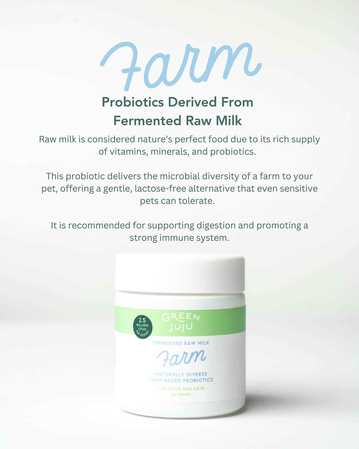 Green Juju Farm (30g) Fermented Goat Milk Probiotic Gut Immune Joint Support for Dogs and Cats