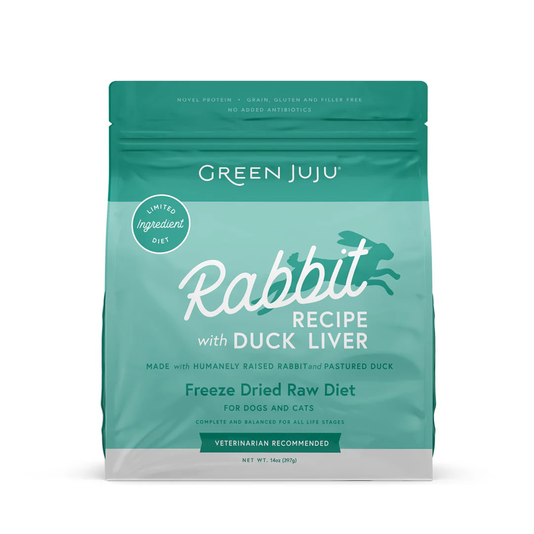 Green Juju Rabbit with Duck Liver Recipe | Freeze Dried Raw Food For Dogs and Cats | Premium Pet Food