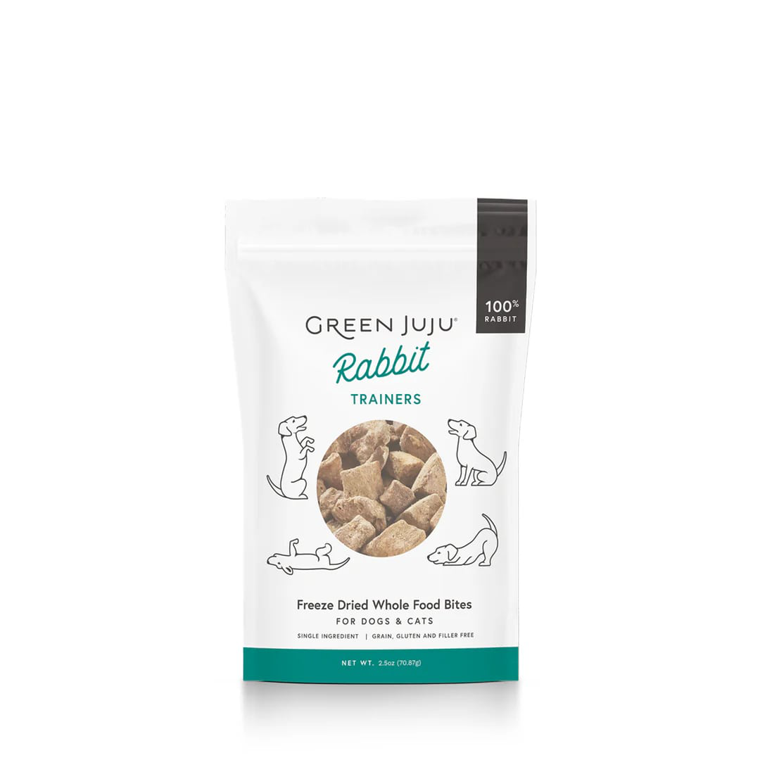 Green Juju Rabbit Trainers | Freeze-Dried Treats Whole Food Toppers For Dogs and Cats | Premium Pet Treats