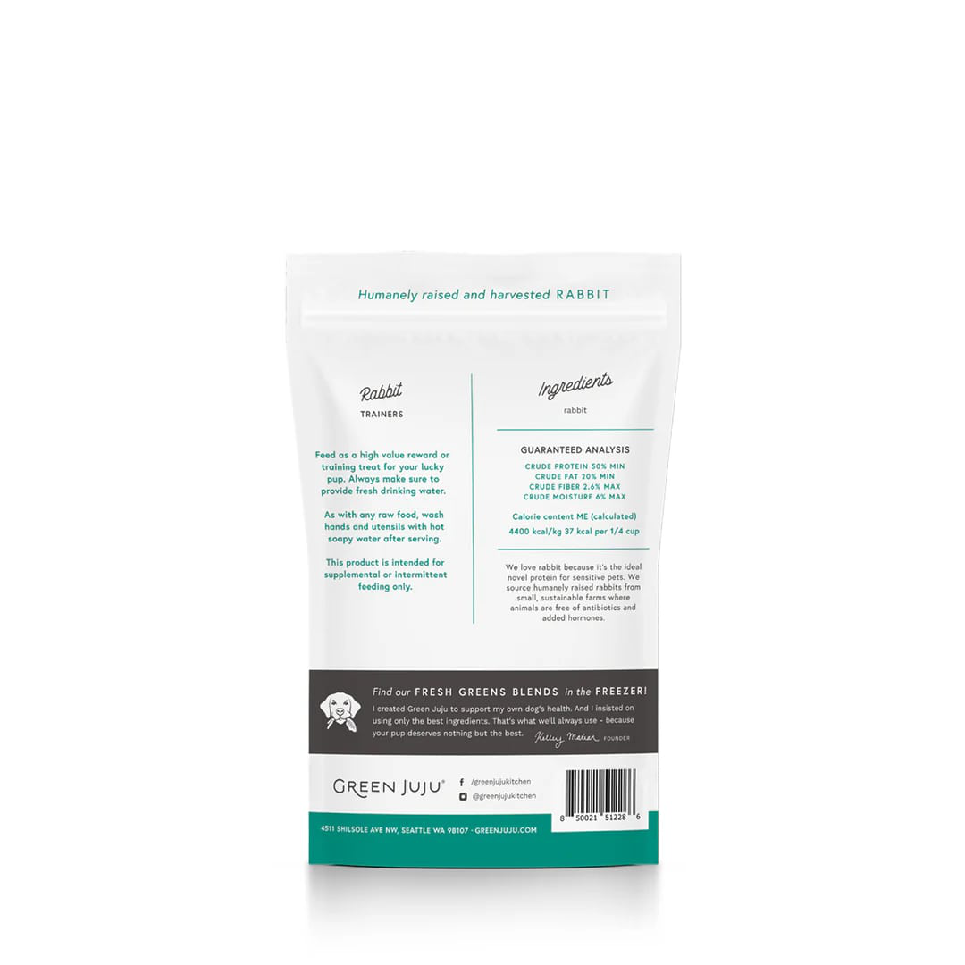 Green Juju Rabbit Trainers | Freeze-Dried Treats Whole Food Toppers For Dogs and Cats | Premium Pet Treats