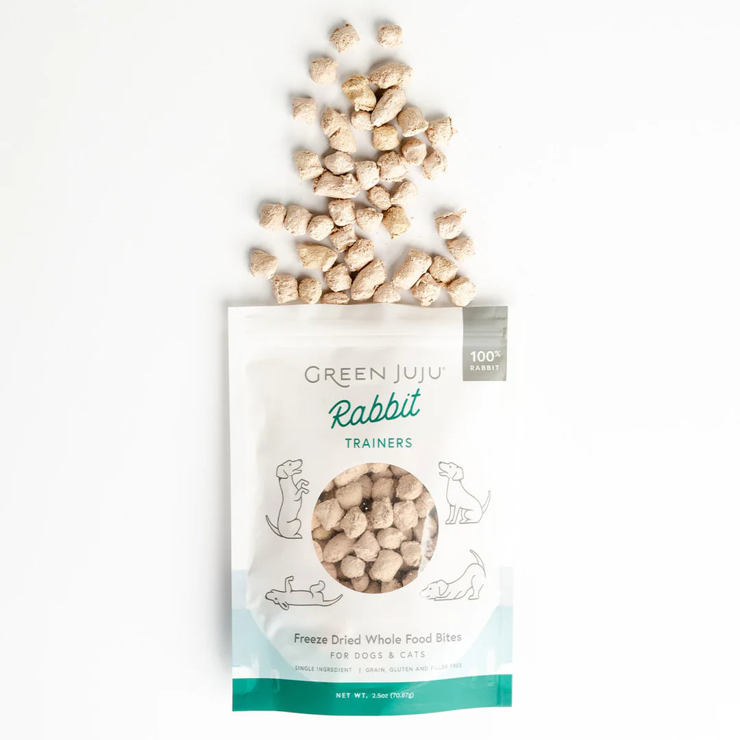 Green Juju Rabbit Trainers | Freeze-Dried Treats Whole Food Toppers For Dogs and Cats | Premium Pet Treats