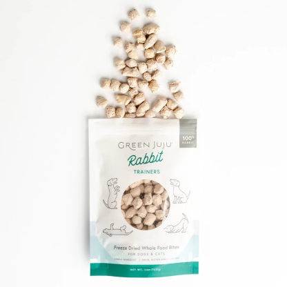 Green Juju Rabbit Trainers | Freeze-Dried Treats Whole Food Toppers For Dogs and Cats | Premium Pet Treats
