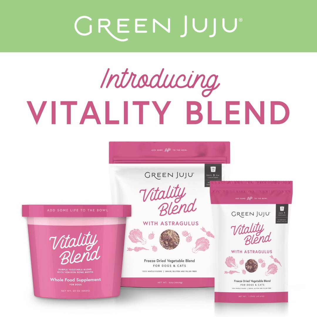 Green Juju Vitality Blend Astragalus (1.75oz & 5.5oz) Senior Immune Energy Support Meal Topper for Dogs and Cats