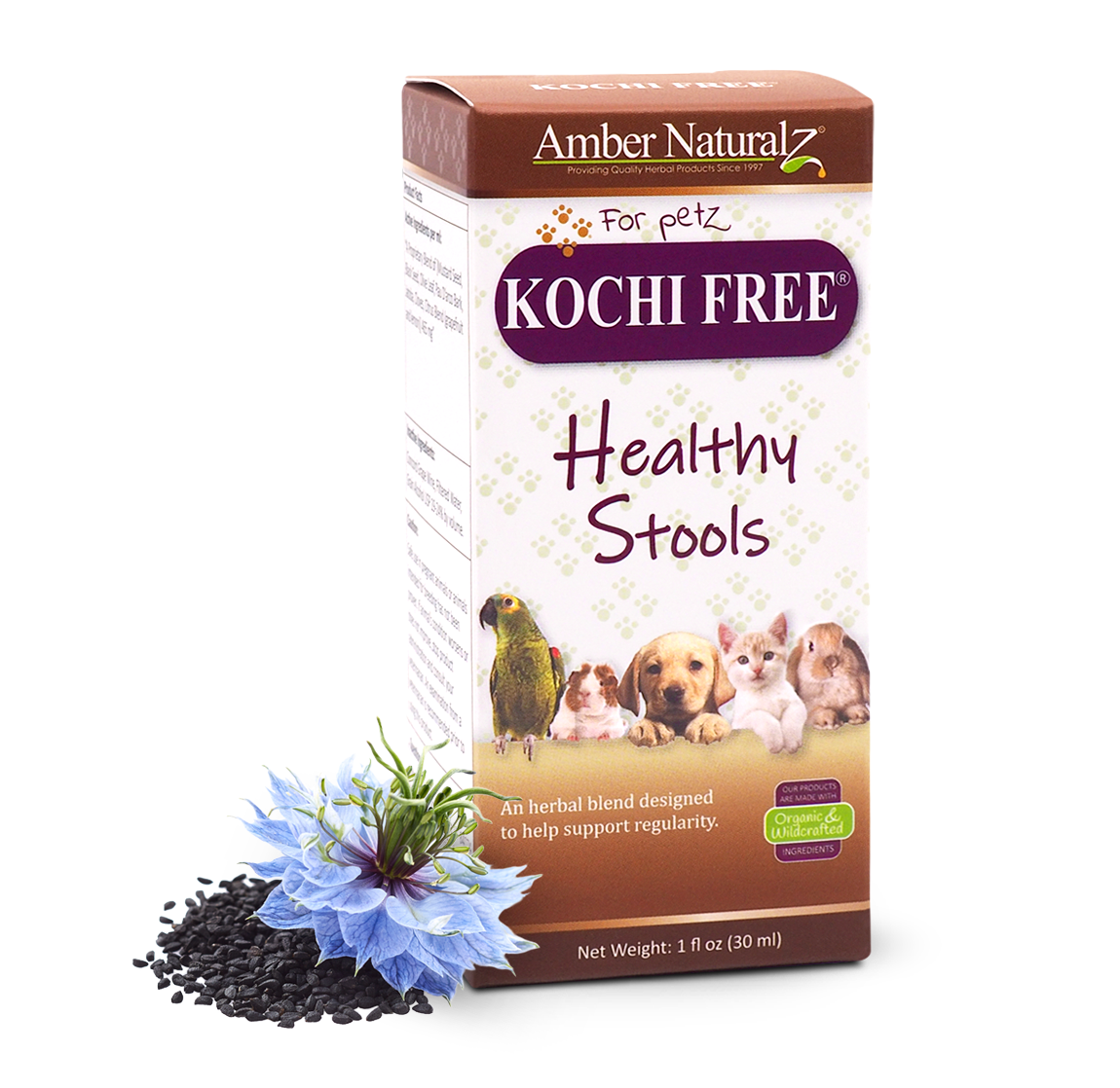 Amber Naturalz Kochi Free® | Giardia, Cryptosporidium, Parasites Support | Holistic Healthcare for Dogs and Cats