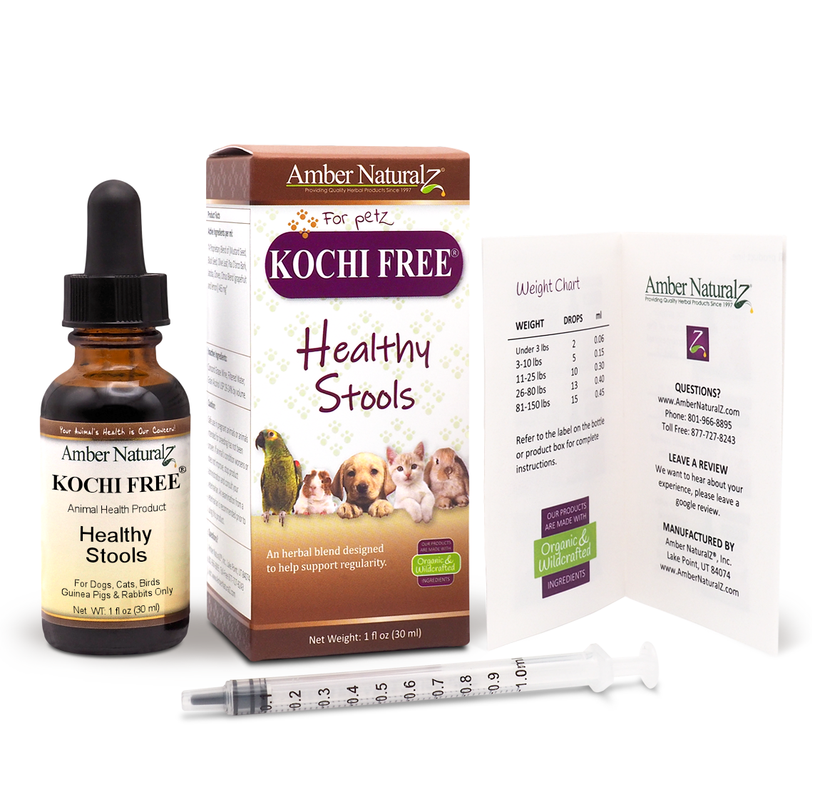 Amber Naturalz Kochi Free® | Giardia, Cryptosporidium, Parasites Support | Holistic Healthcare for Dogs and Cats