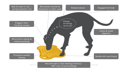 Mine Pet Platter Bone Plate (5 Colors) Slow Feeder Anti Bloat Stress Free Natural Feeding Support for Dogs and Cats