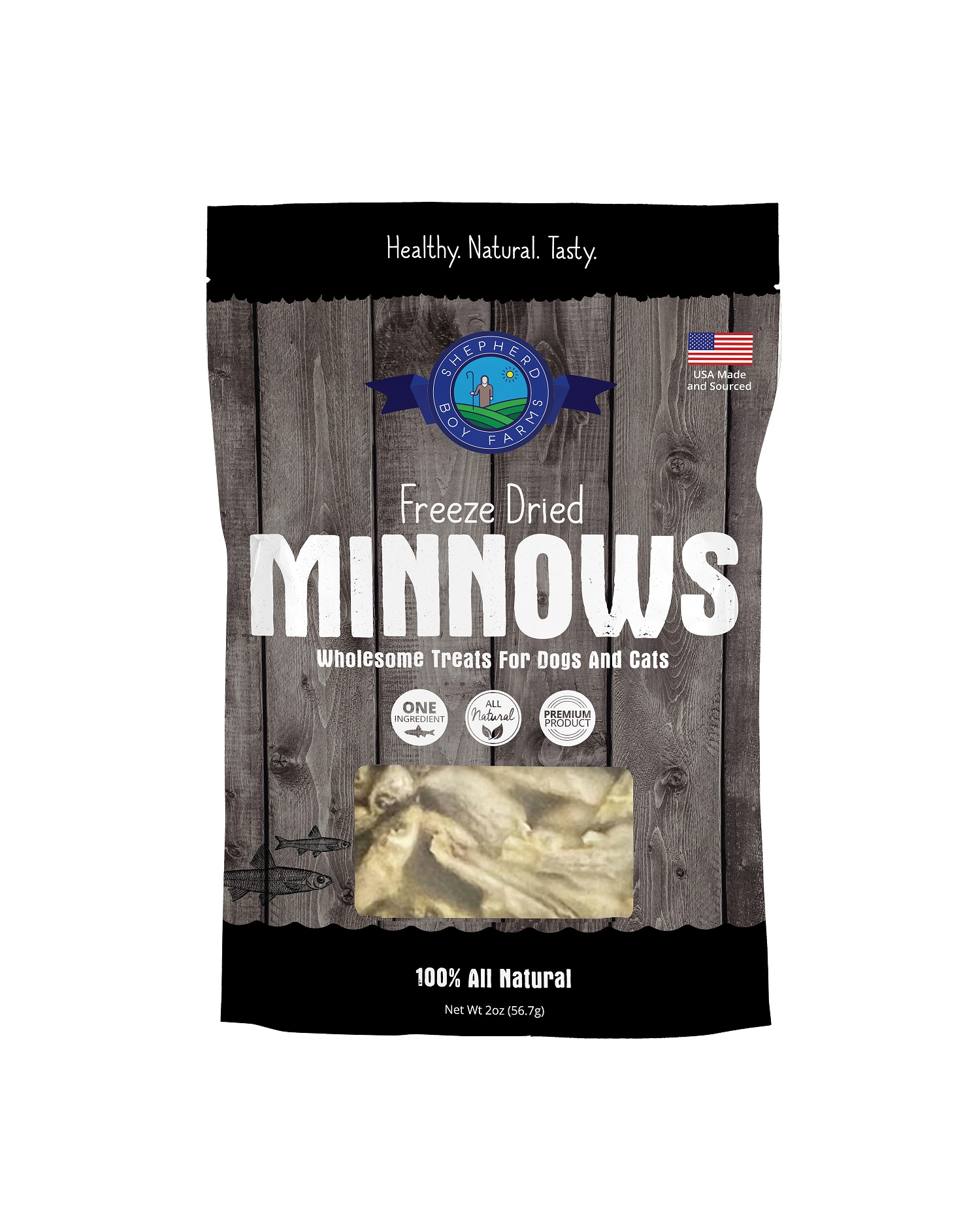 Shepherd Boy Farms Minnows | Freeze-Dried Treats Whole Food Toppers For Dogs and Cats | Premium Pet Treats