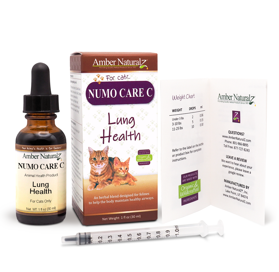 Amber Naturalz Numo Care™ Lung Health | Tracheal, Bronchial, Respiratory, Pollutants Support | Holistic Healthcare for Dogs and Cats