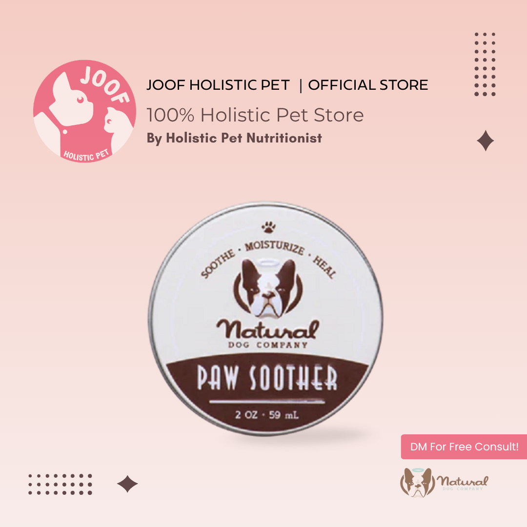 Natural Dog Company Paw Soother Tin (2oz & 4oz) Dry Cracked Paw Healing Balm for Dogs