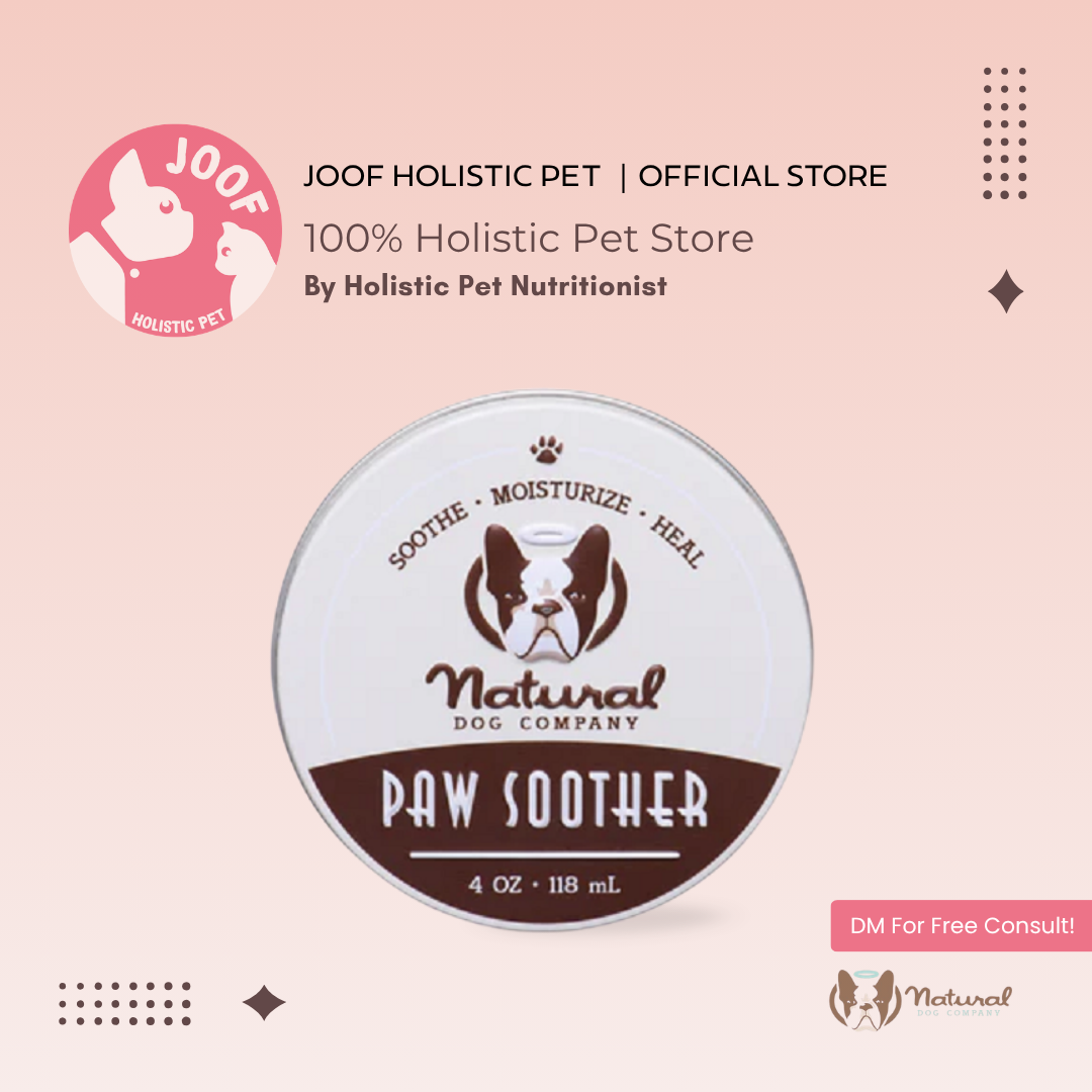 Natural Dog Company Paw Soother Tin (2oz & 4oz) Dry Cracked Paw Healing Balm for Dogs