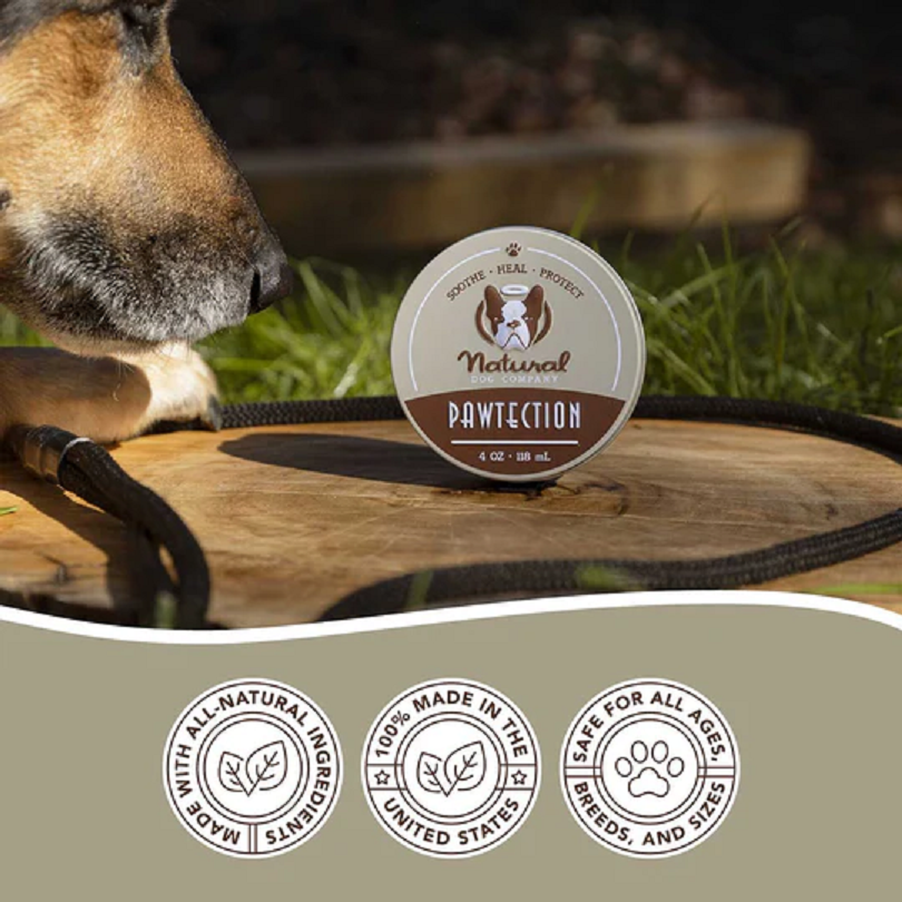 Natural Dog Company PawTection Tin (2oz & 4oz) Paw Protection Hot Pavement Wax Balm for Dogs