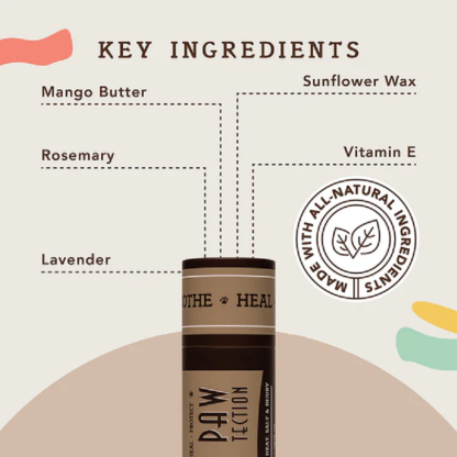 Natural Dog Company PawTection Stick (0.15oz & 2oz) Paw Protection Hot Pavement Wax Balm for Dogs