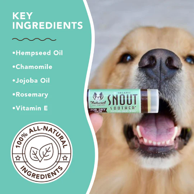 Natural Dog Company Snout Soother Stick (0.15oz & 2oz) Dry Nose Hyperkeratosis Healing Balm for Dogs