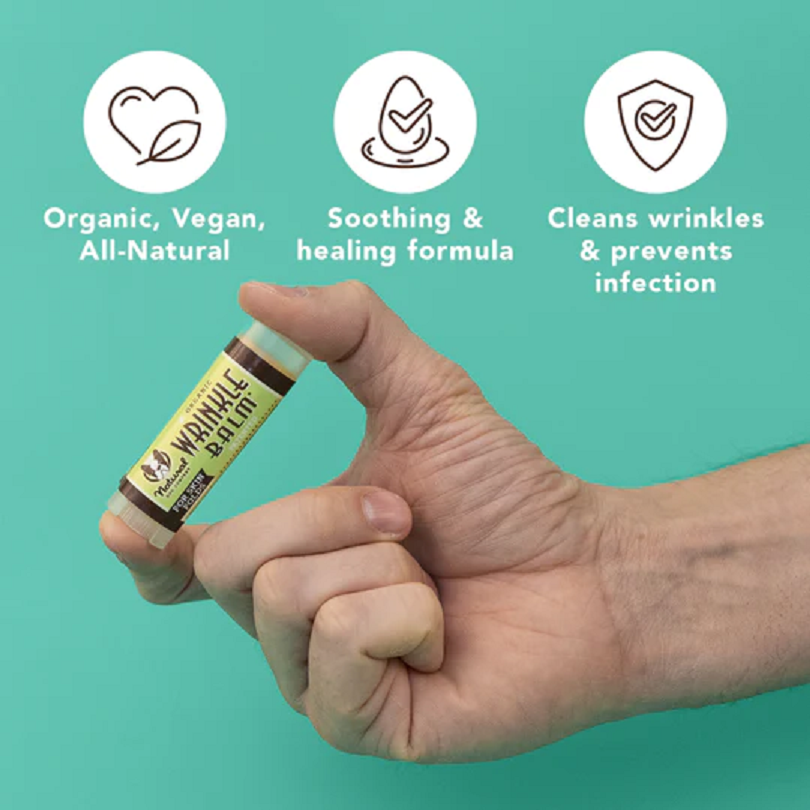 Natural Dog Company Wrinkle Balm Stick (0.15oz & 2oz) Wrinkle Fold Yeast Infection Care Balm for Dogs