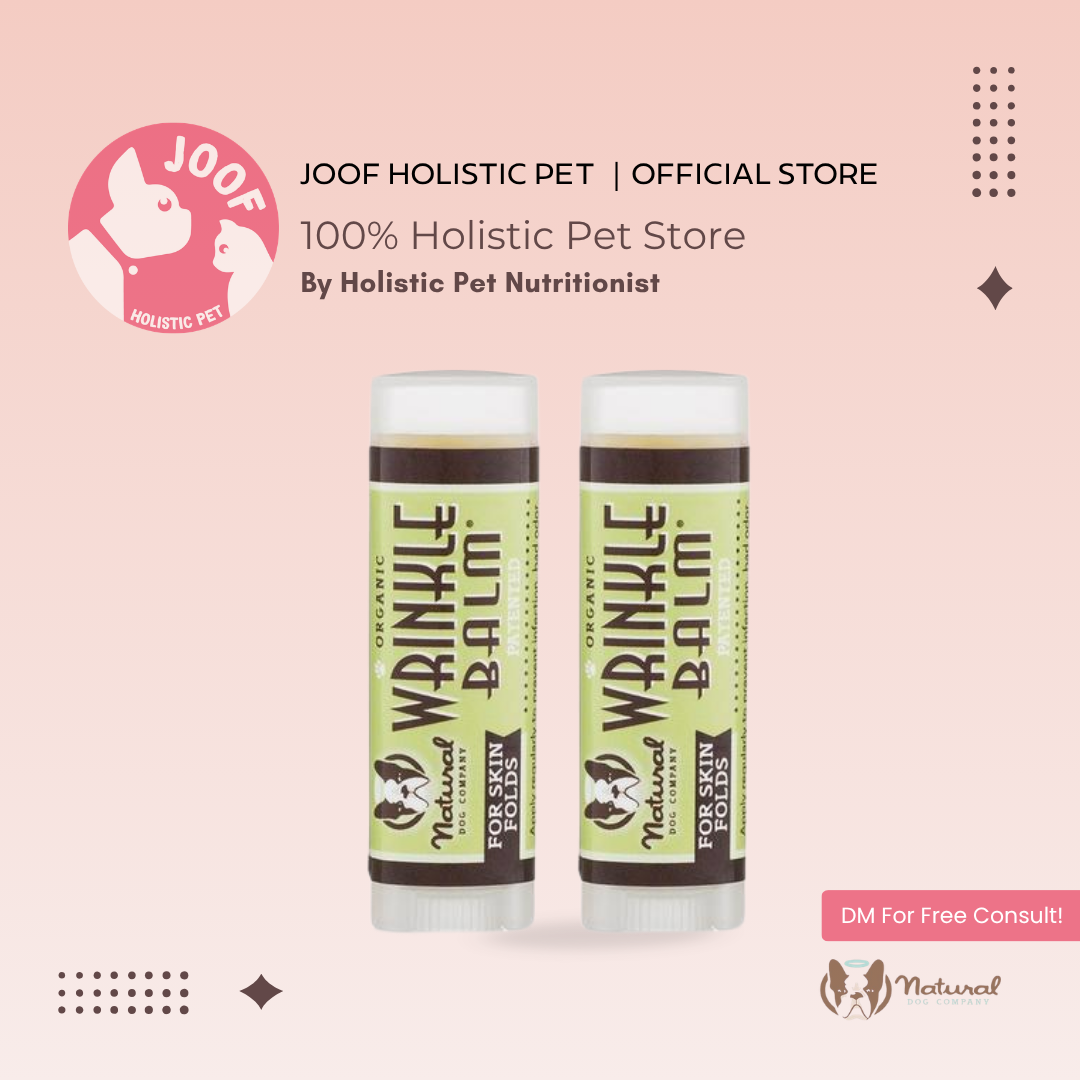 Natural Dog Company Wrinkle Balm Stick (0.15oz & 2oz) Wrinkle Fold Yeast Infection Care Balm for Dogs