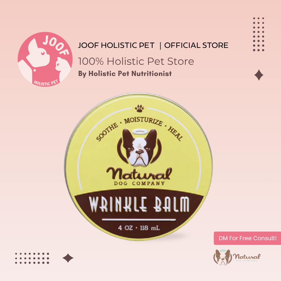 Natural Dog Company Wrinkle Balm Tin (2oz & 4oz) Wrinkle Fold Yeast Infection Care Balm for Dogs