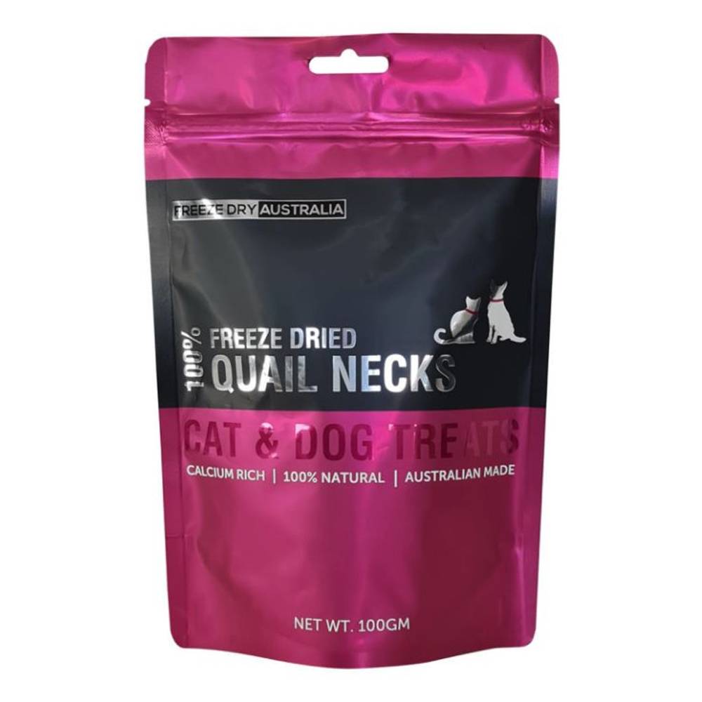 Freeze Dry Australia Quail Necks | Freeze-Dried Treats Whole Food Toppers For Dogs and Cats | Premium Pet Treats