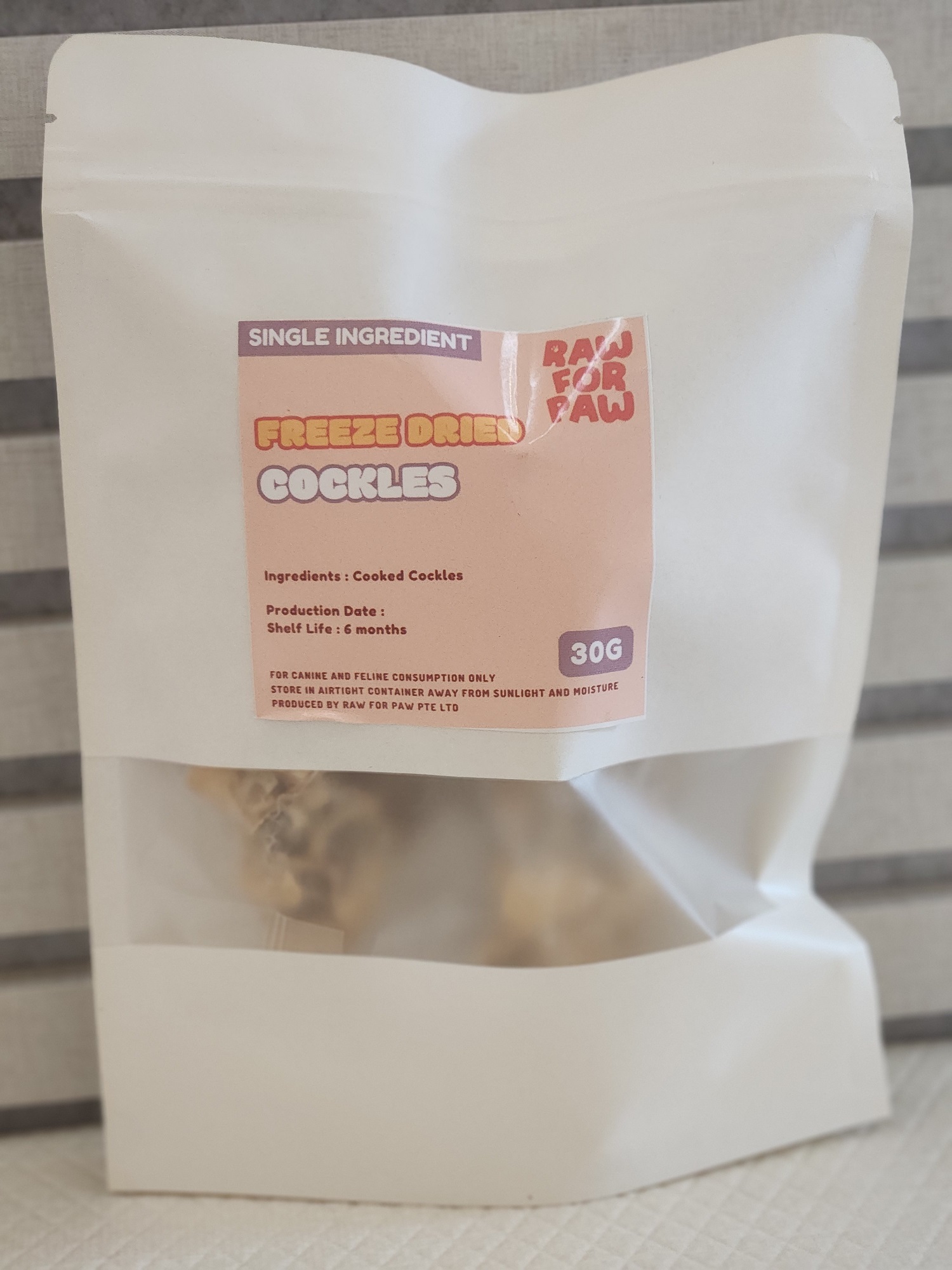 Raw for Paw Freeze Dried Cockles (30g) Mineral Zinc Iron Food Topper for Dogs and Cats