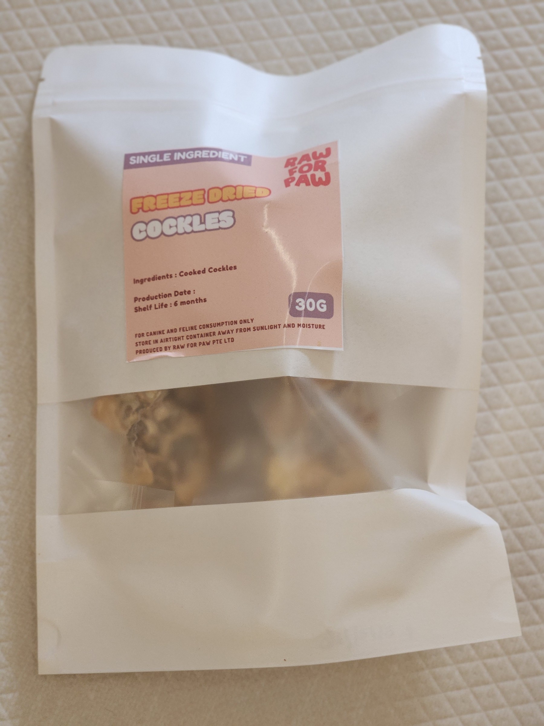 Raw for Paw Freeze Dried Cockles (30g) Mineral Zinc Iron Food Topper for Dogs and Cats