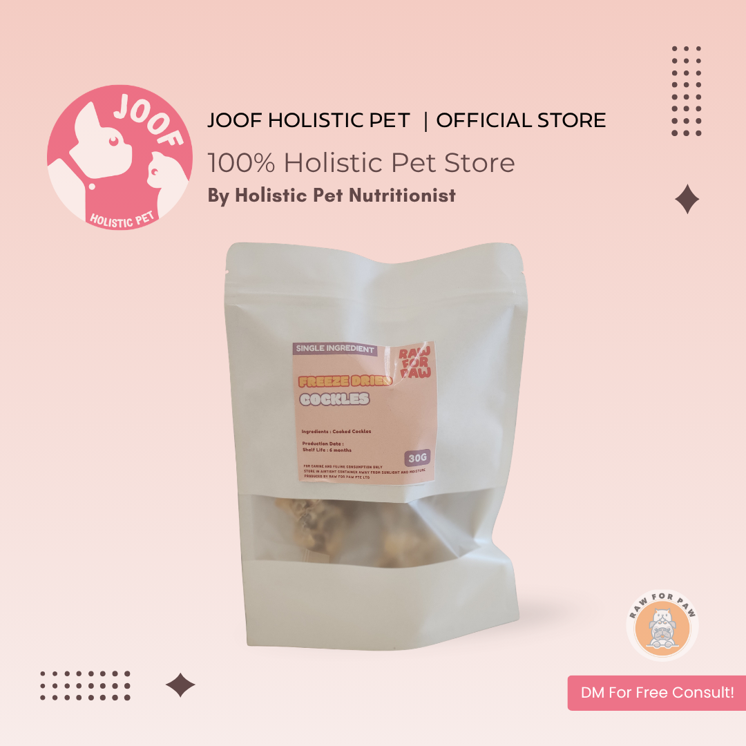 Raw for Paw Freeze Dried Cockles (30g) Mineral Zinc Iron Food Topper for Dogs and Cats