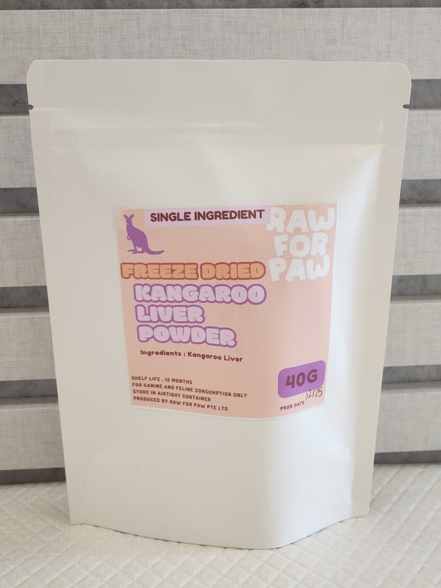 Raw for Paw Freeze Dried Kangaroo Liver Powder (40g) Organ Food Topper for Dogs and Cats