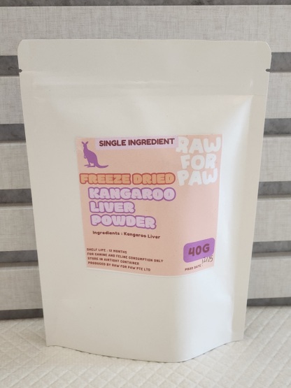 Raw for Paw Freeze Dried Kangaroo Liver Powder (40g) Organ Food Topper for Dogs and Cats