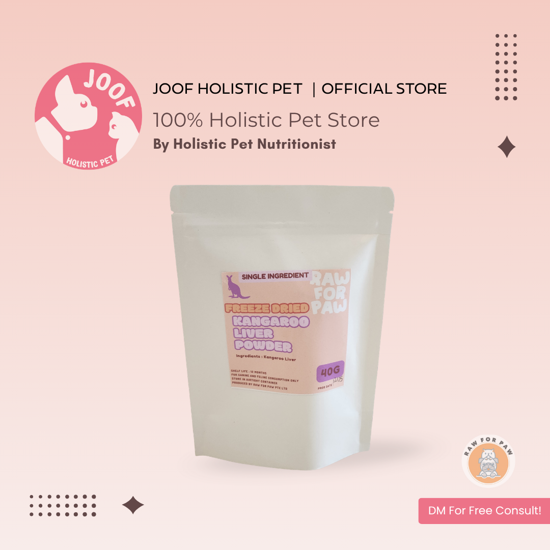 Raw for Paw Freeze Dried Kangaroo Liver Powder (40g) Organ Food Topper for Dogs and Cats