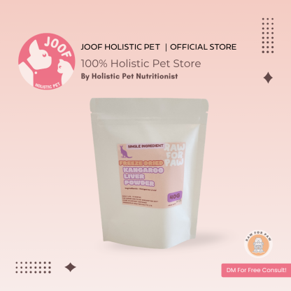 Raw for Paw Freeze Dried Kangaroo Liver Powder (40g) Organ Food Topper for Dogs and Cats
