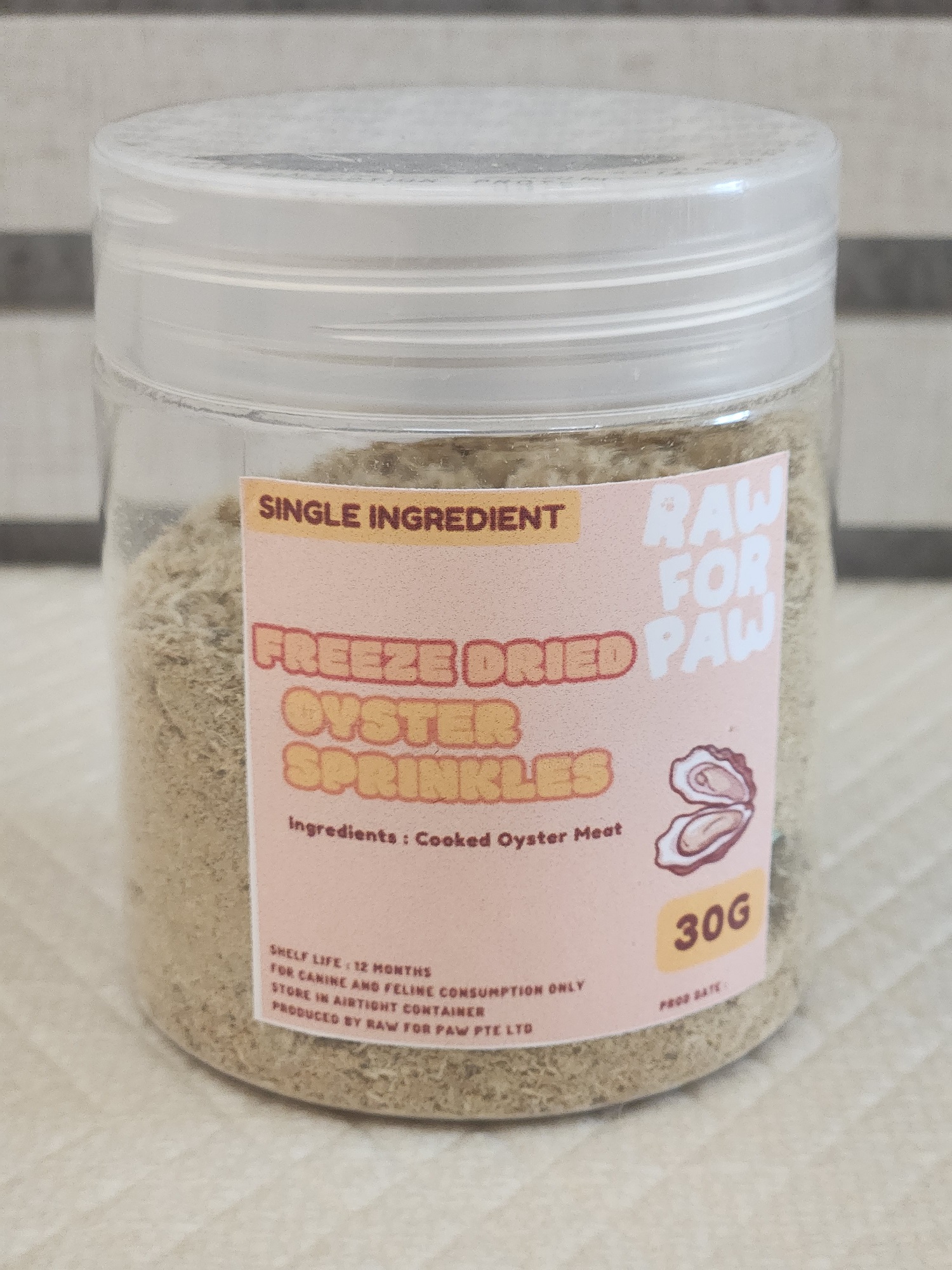 Raw for Paw Freeze Dried Oyster Sprinkles (30g) Zinc Mineral Immune Food Topper for Dogs and Cats