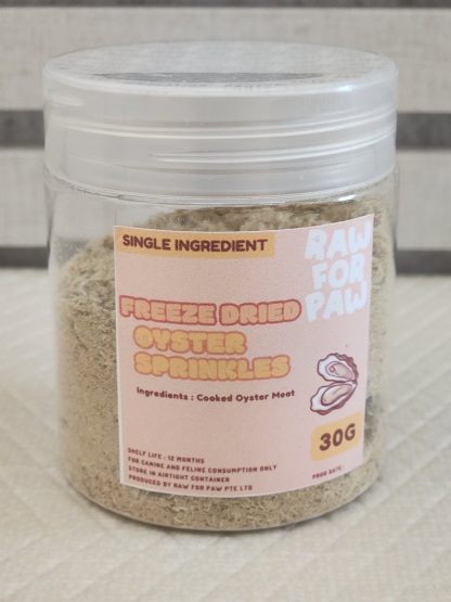 Raw for Paw Freeze Dried Oyster Sprinkles (30g) Zinc Mineral Immune Food Topper for Dogs and Cats