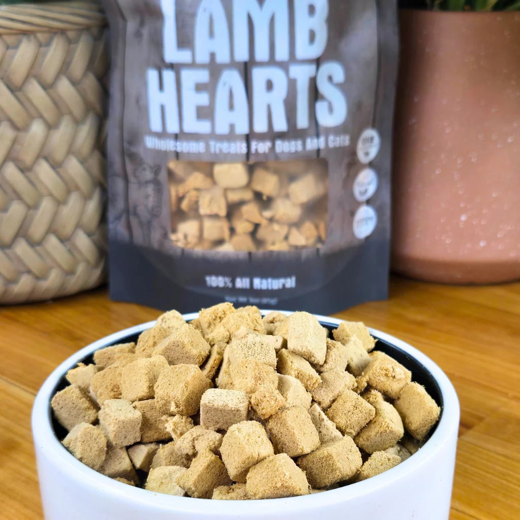 Shepherd Boy Farms Lamb Hearts | Freeze-Dried Treats Whole Food Toppers For Dogs and Cats | Premium Pet Treats
