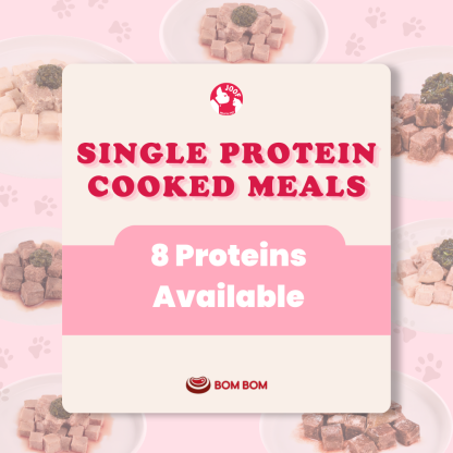 BOMBOM Sous Vide Mix & Match Bundle (8 Proteins) BARF Gently Cooked Single Protein Diet for Dogs and Cats