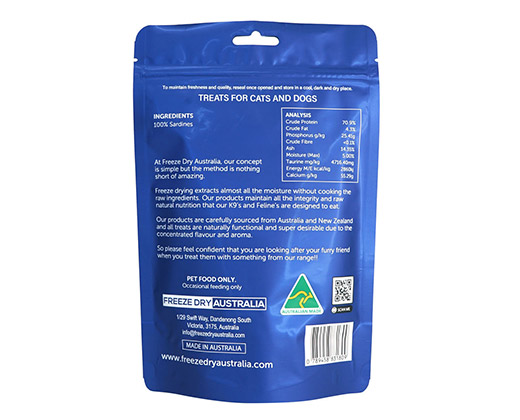 Freeze Dry Australia Whole Sardines | Freeze-Dried Treats Whole Food Toppers For Dogs and Cats | Premium Pet Treats