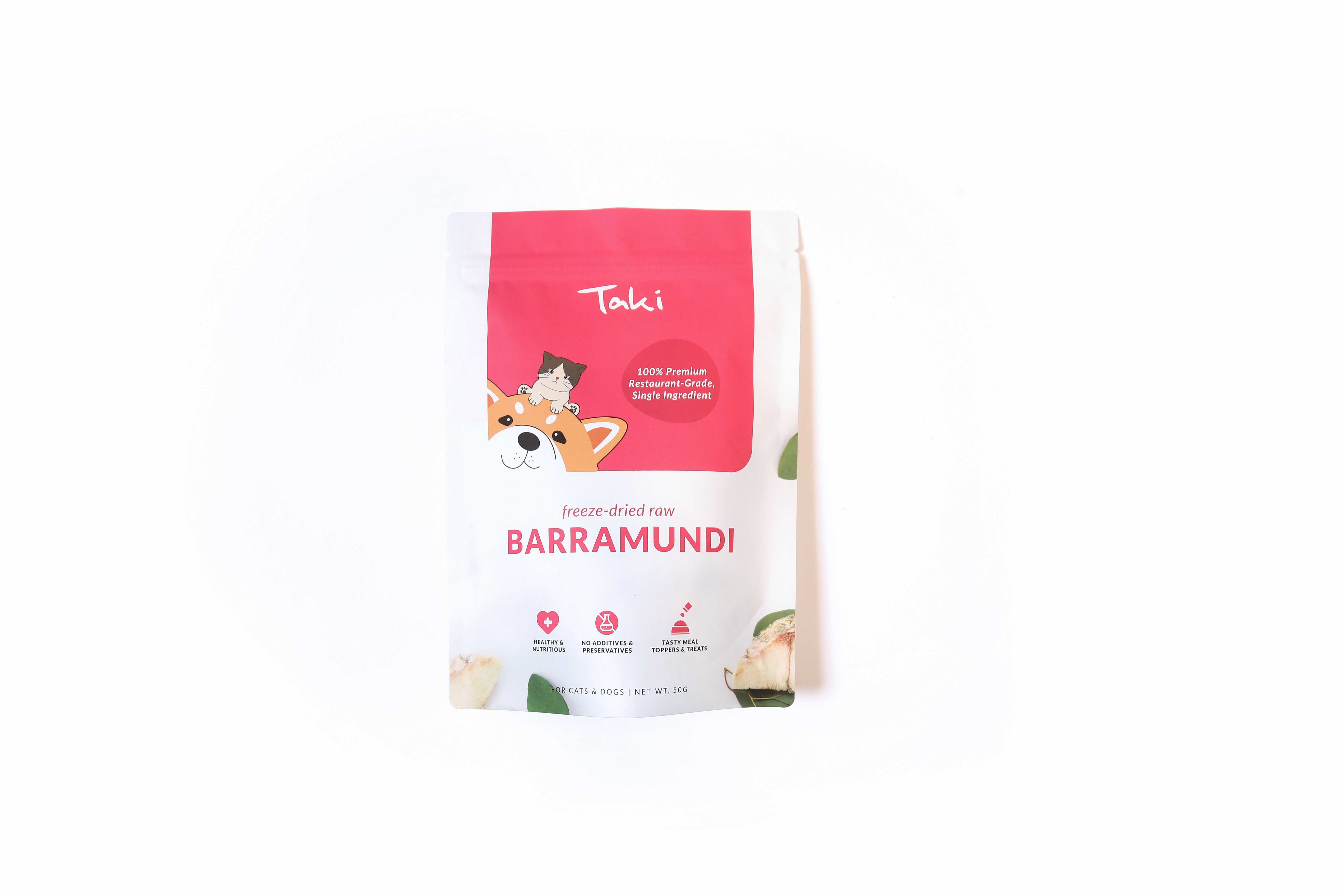 Taki Pets Barramundi 50g | Freeze-Dried Treats Whole Food Toppers For Dogs and Cats | Premium Pet Treats
