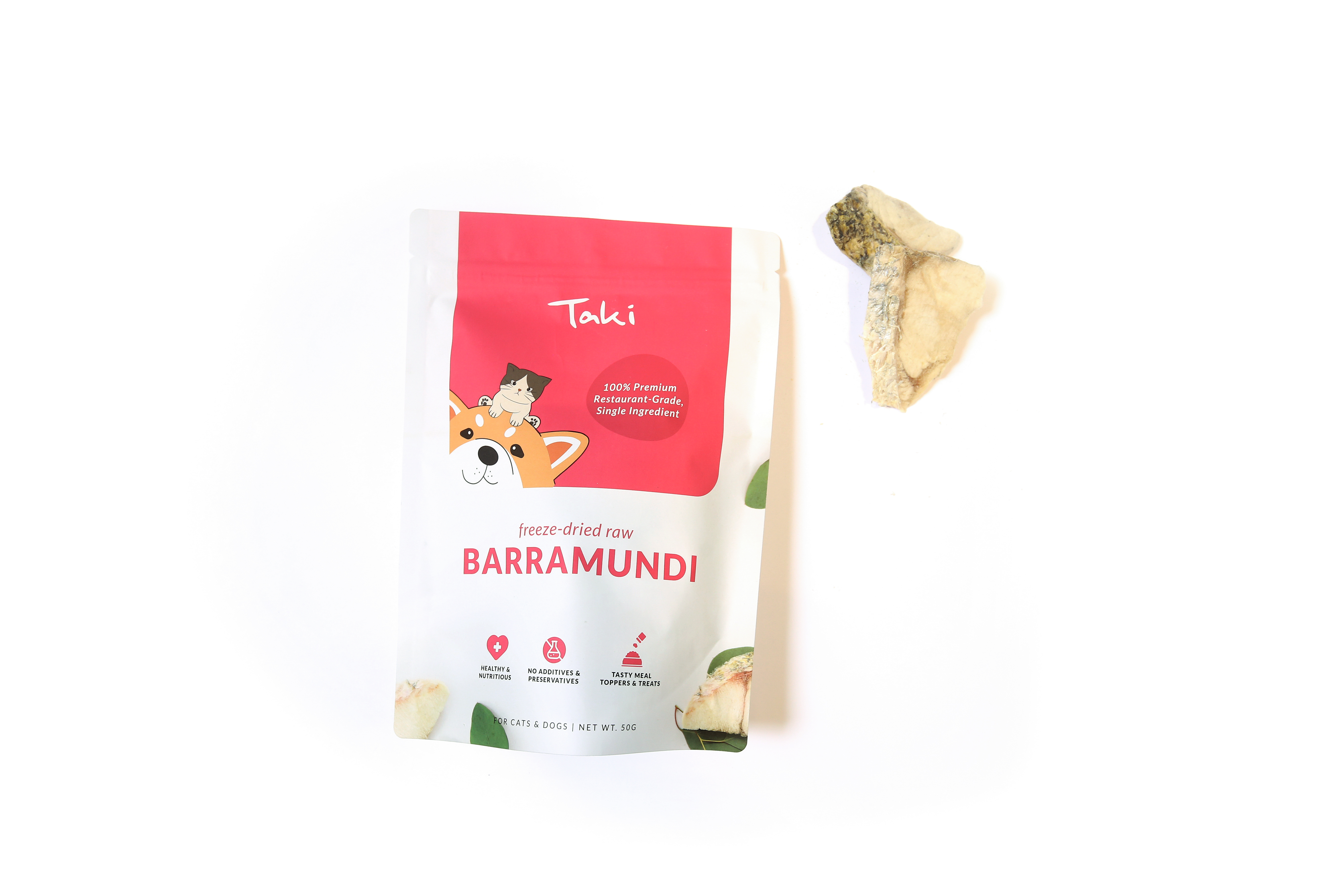Taki Pets Barramundi 50g | Freeze-Dried Treats Whole Food Toppers For Dogs and Cats | Premium Pet Treats