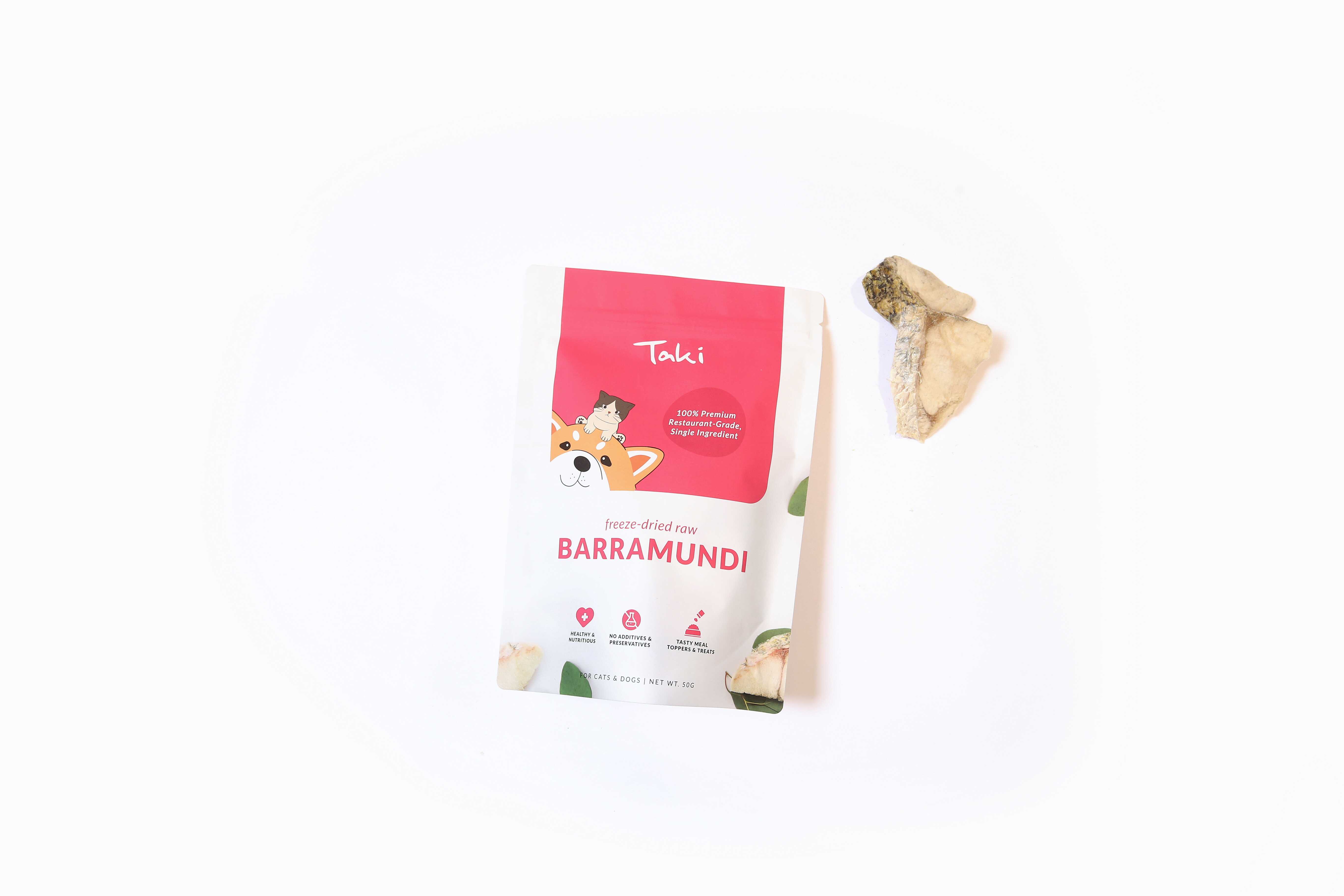 Taki Pets Barramundi 50g | Freeze-Dried Treats Whole Food Toppers For Dogs and Cats | Premium Pet Treats