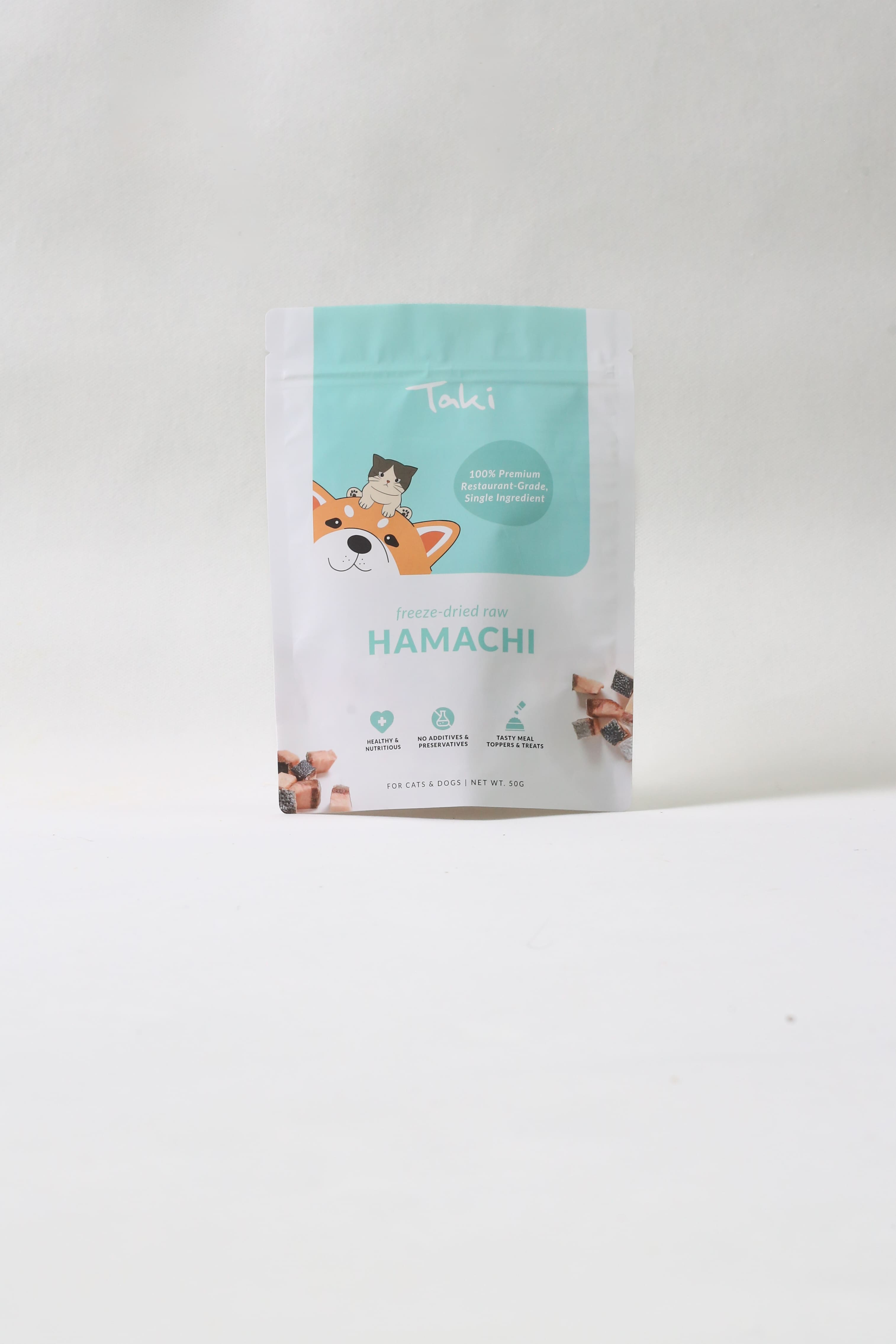 Taki Pets Hamachi (Yellowtail fish) 50g | Freeze-Dried Treats Whole Food Toppers For Dogs and Cats | Premium Pet Treats