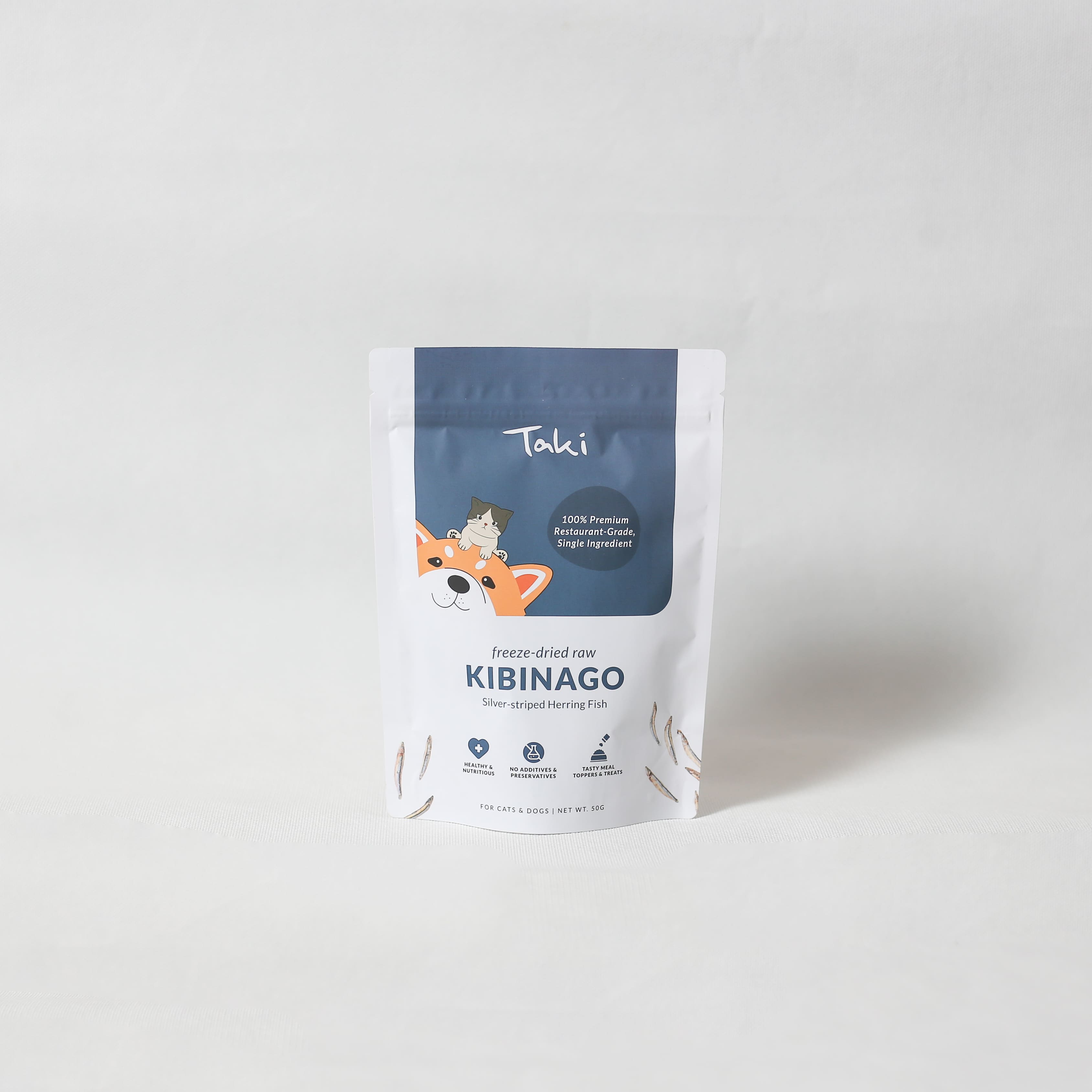 Taki Pets Kibinago 50g | Freeze-Dried Treats Whole Food Toppers For Dogs and Cats | Premium Pet Treats