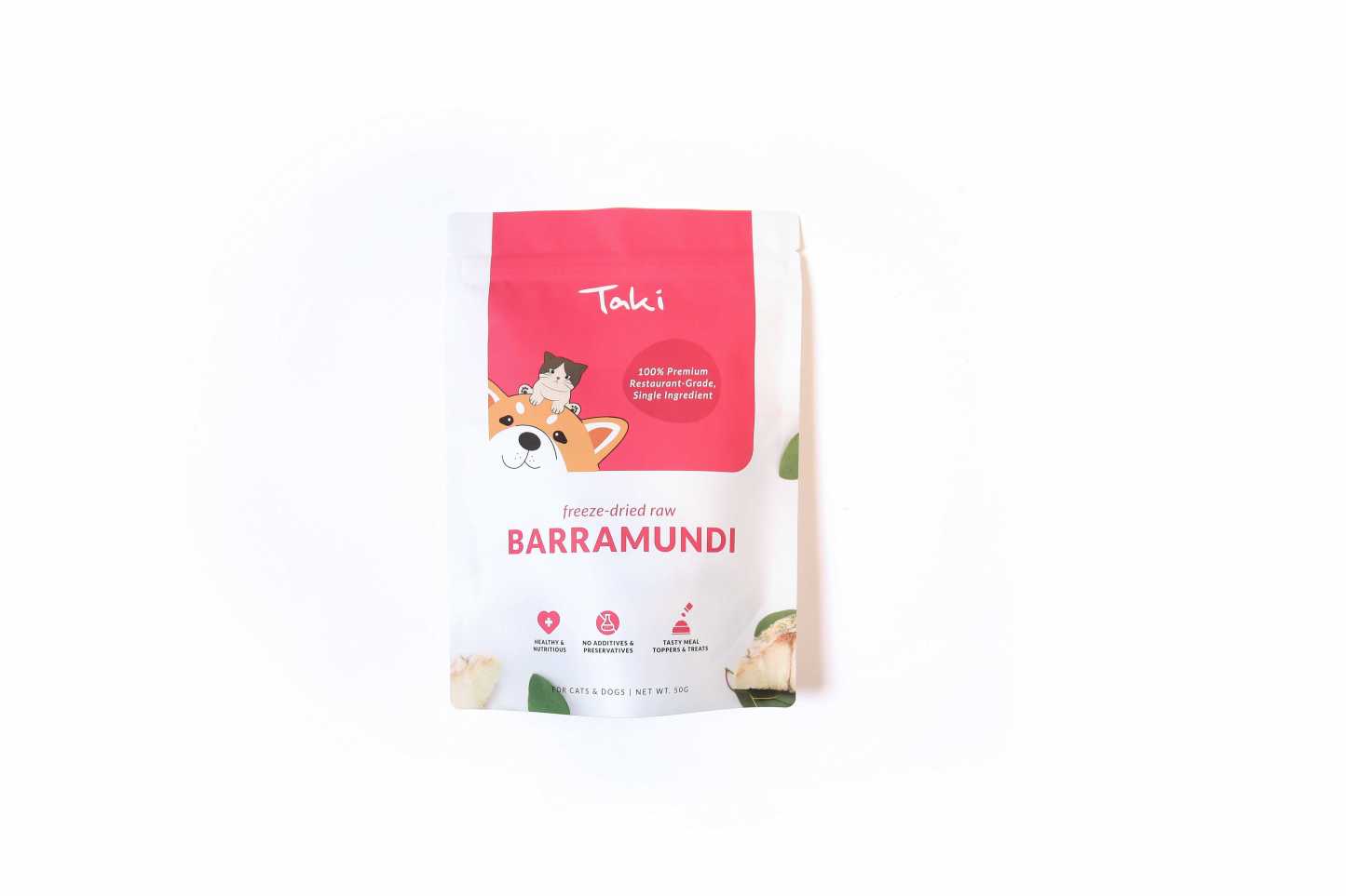 Taki Pets Barramundi (50g) Freeze Dried Omega 3 Skin Coat Treat for Dogs and Cats