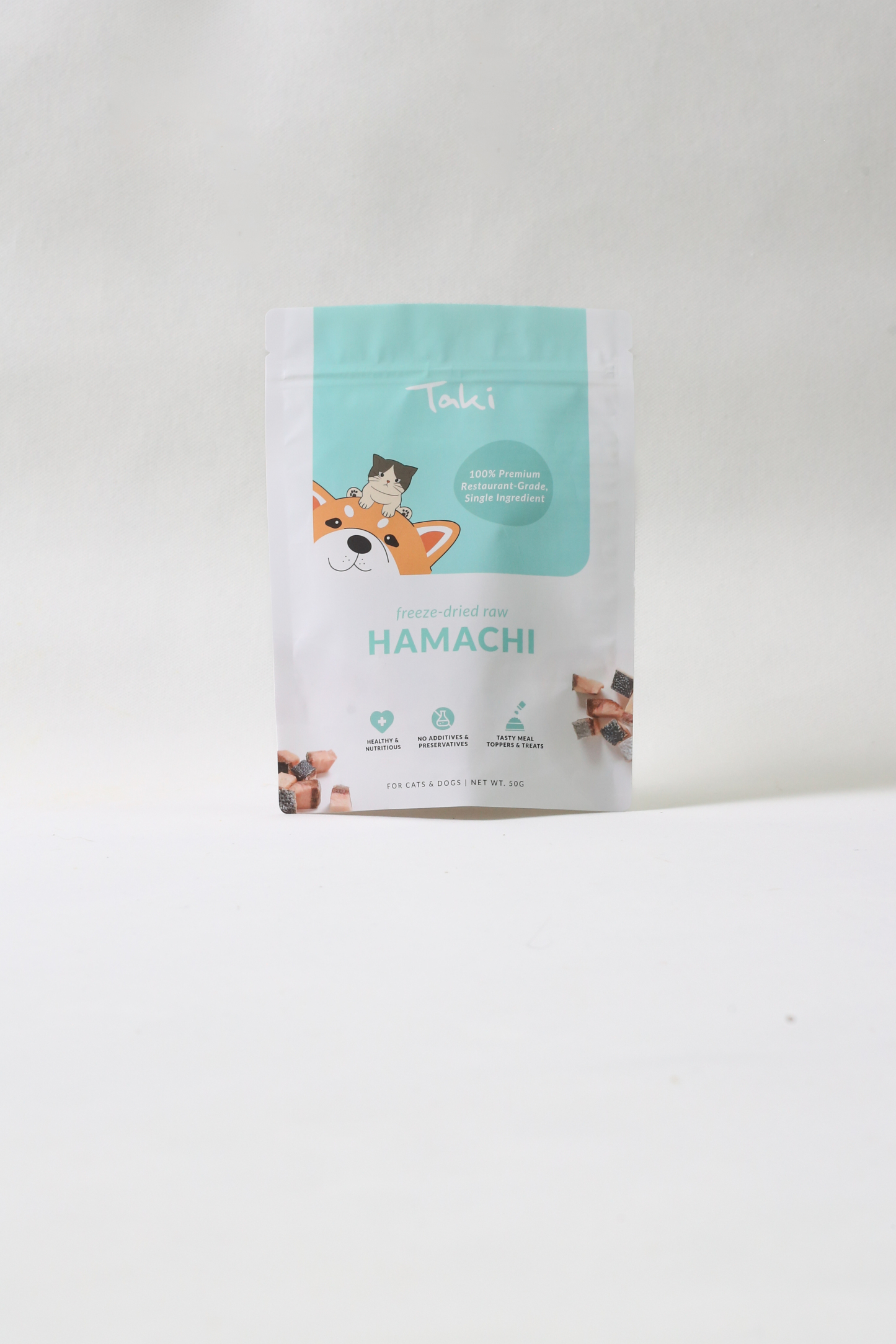 Taki Pets Hamachi Yellowtail (50g) Freeze Dried Omega 3 Skin Coat Treat for Dogs and Cats