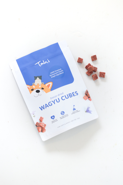 Taki Pets Wagyu Cubes (50g) Freeze Dried High Value Training Treat for Dogs and Cats