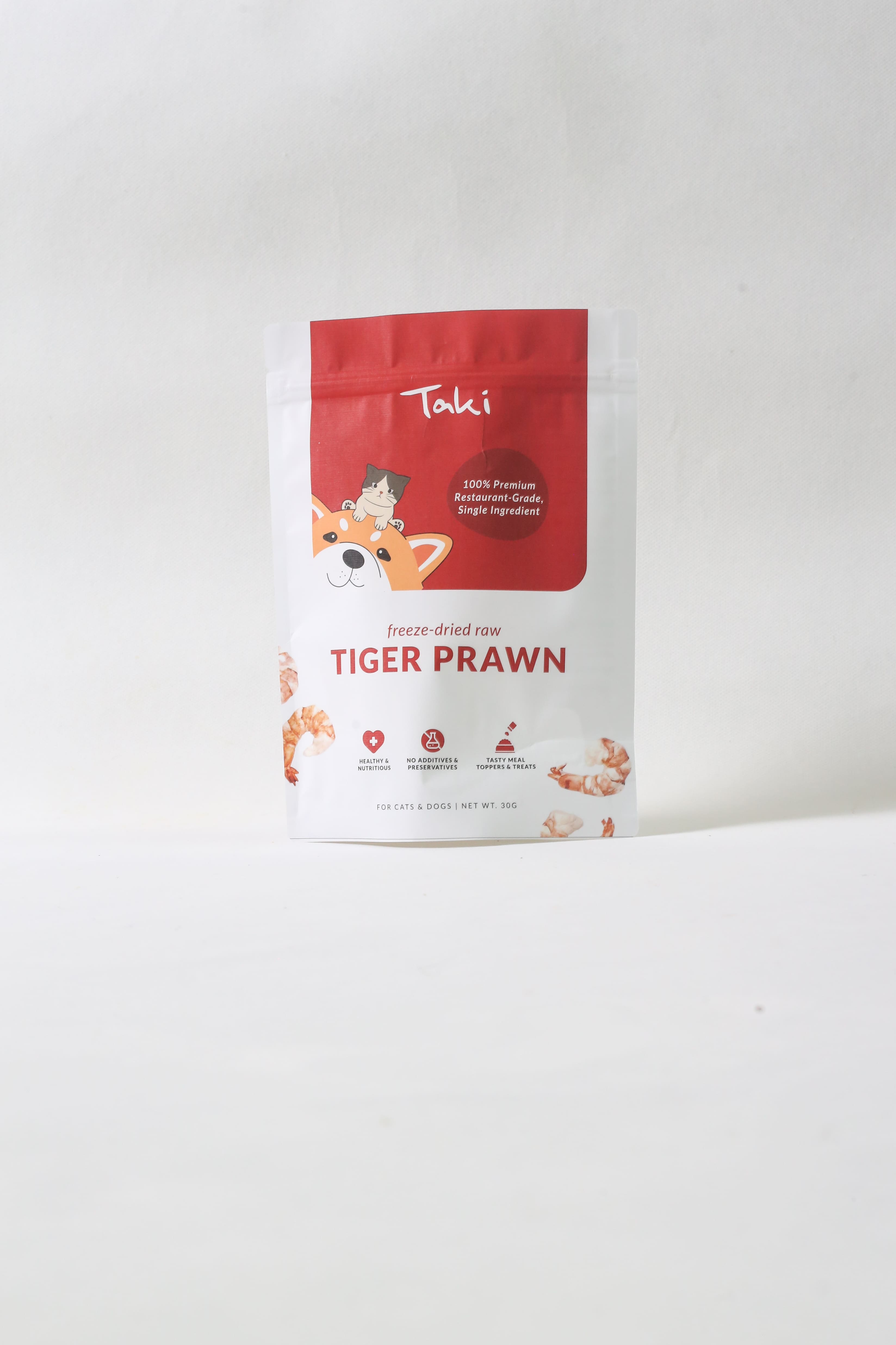 Taki Pets Tiger Prawn 30g | Freeze-Dried Treats Whole Food Toppers For Dogs and Cats | Premium Pet Treats