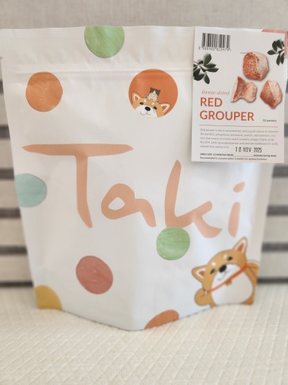 Taki Pets Red Grouper | Freeze-Dried Treats Whole Food Toppers For Dogs and Cats | Premium Pet Treats