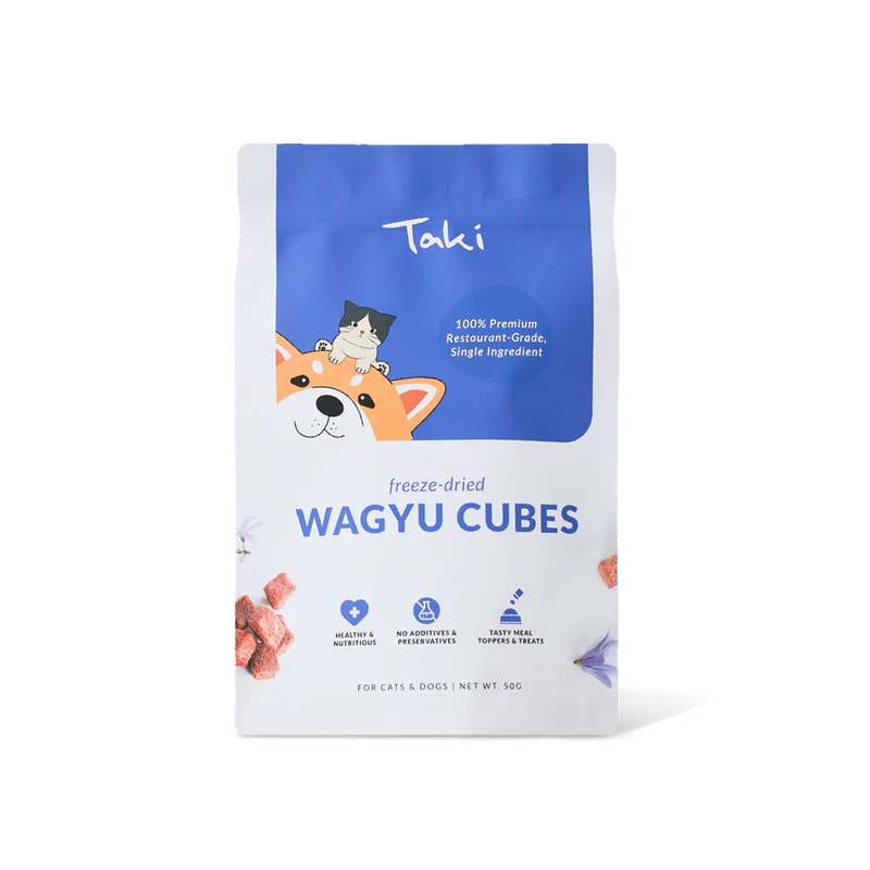 Taki Pets Wagyu Cubes 50g | Freeze-Dried Treats Whole Food Toppers For Dogs and Cats | Premium Pet Treats
