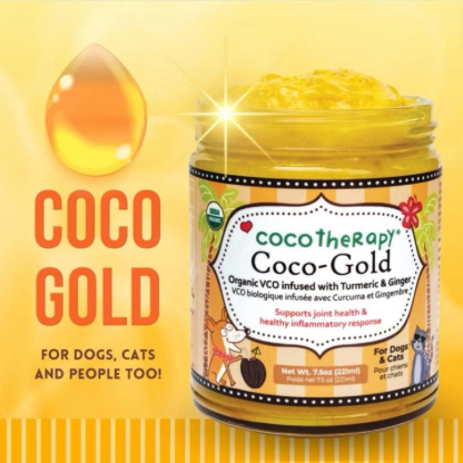 CocoTherapy Coco-Gold Turmeric Paste (7.5oz) Joint Anti Inflammatory Antioxidant Support for Dogs Cats and Humans