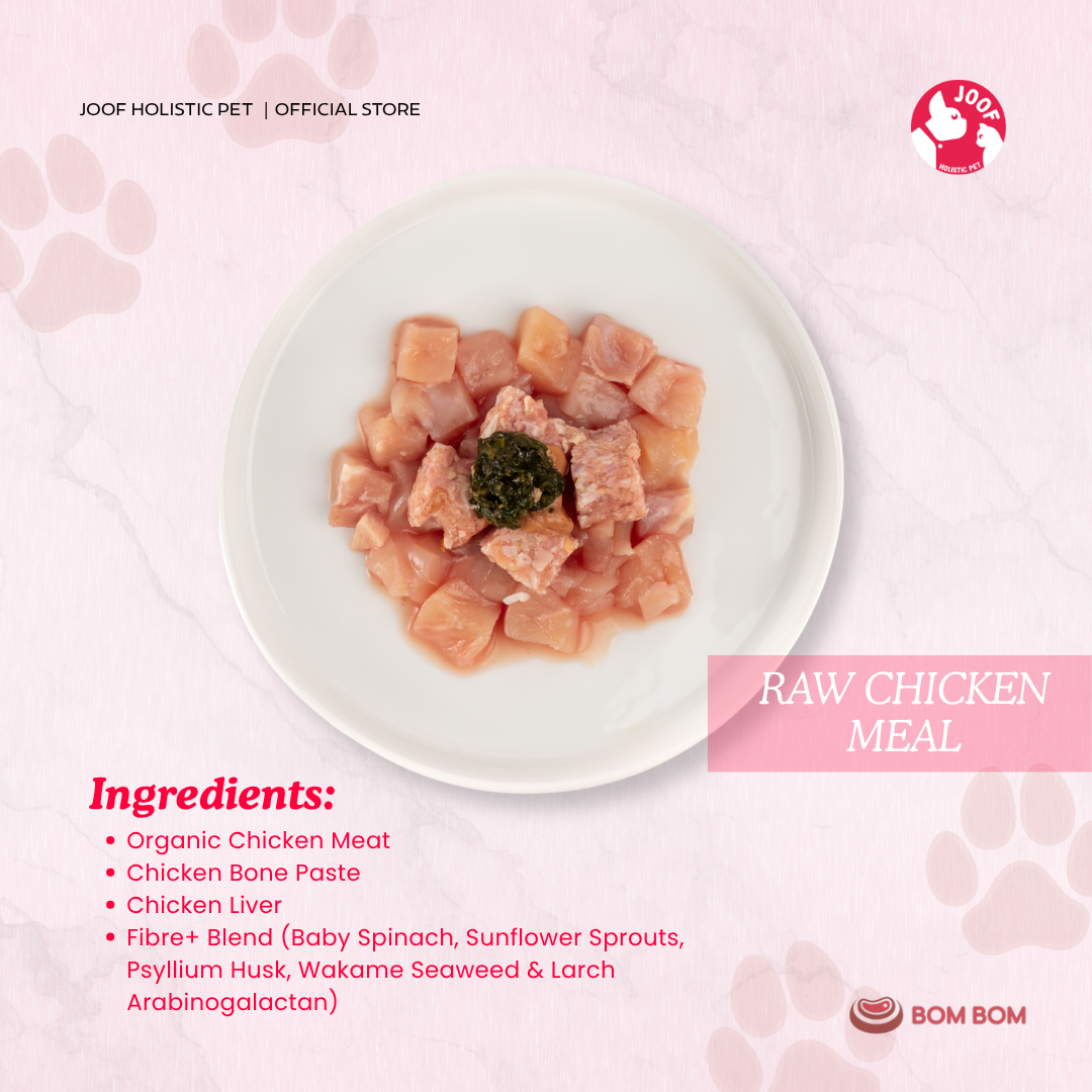 BOMBOM Chicken Raw (100g) BARF Single Protein Elimination Diet for Dogs and Cats